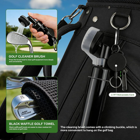Nvobghdi 30Pcs Counter, Golf Accessories Kit with Towel, Club Brush & Groove Cleaner, Golf Balls, Tees, Score Ball Line
