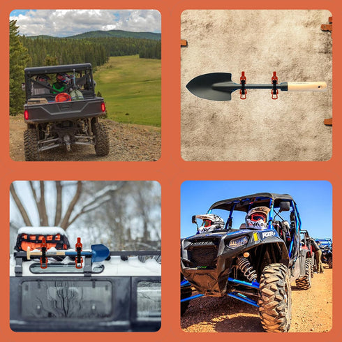 Bazen 4 PCS Shovel Rack- Perfect Overlanding Gear and Off-Road Accessory for Trucks- Securely Mounts on Roof Rack- Tool
