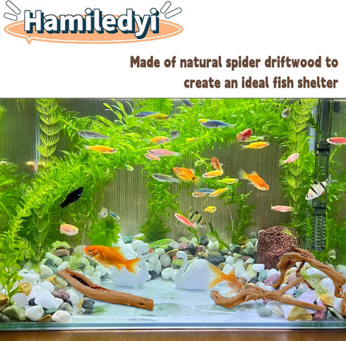 Hamiledyi 5.9-7.9in Natural Driftwood Spider Wood Assorted Branches for Fish Tank Decoration (3 PCS).