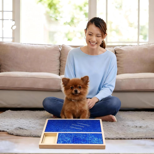 Dog Nail Scratch Pad with Treat Box, Solid Wood Nail Filing Board That Trims Nails Naturally Without Clippers for Dogs