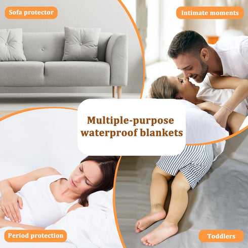 Kritter Planet Love Waterproof Bed Blanket for Couples, Washable Leakproof Blanket Pad for Adult Intimacy