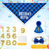 Sumind 18 Pcs Dog Birthday Party Supplies, Pet Birthday Bandana, Balloon Banner, Hat with 0-8 Figures, Touch Ink Pad,