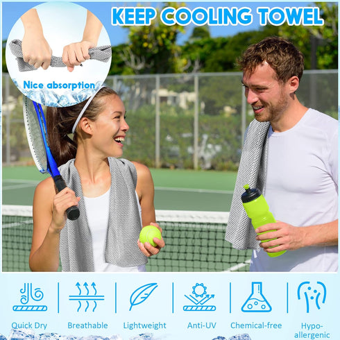 20 Pack 40'' 12'' Redbaker Cooling Towel for Neck and Face Hot Weather x Soft Breathable Chilly Ice Towel with Bag