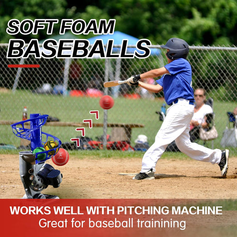 Foam Baseballs, Soft 6 Pack for Kids Beginners Training, Safe Indoor Outdoor Play with Carrying Bag