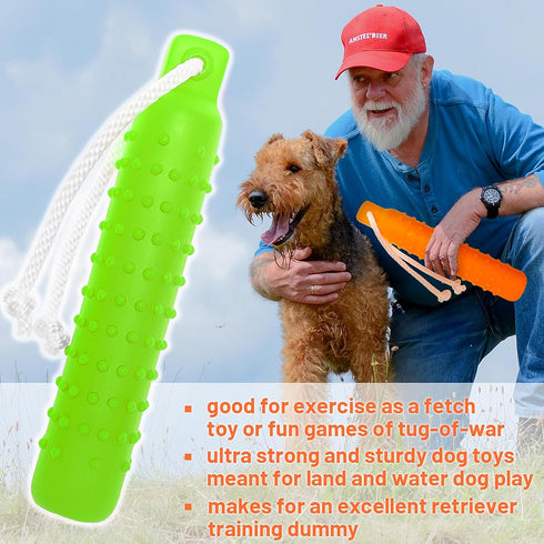 Dog Float Toy - Lightweight Interactive Training Bumper & Fetching Dummy for Small, Medium, Large Dogs, Pool Fetch Rope