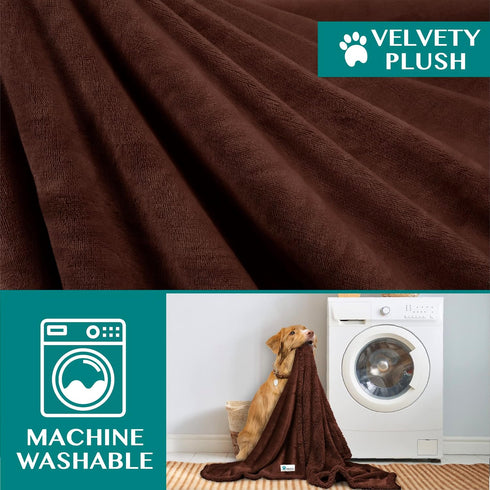 PetAmi Dog Blanket for Small Medium Dogs, Soft Sherpa Plush Reversible Washable, Mini 29x40, Solid Brown