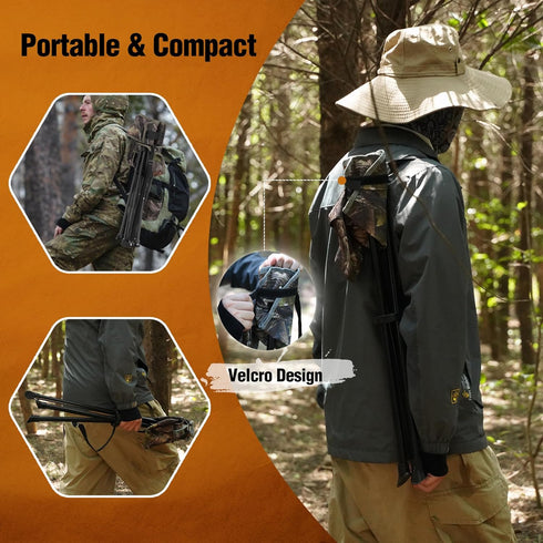 REDCAMP Tripod Hunting Chair for Blinds, Folding Lightweight Portable Fishing Chair for Adults Hunting Stools