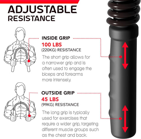 Zenooze's Power Twister Flex Bar - Ultimate Upper Body Exercise Equipment for Strengthening Chest, Shoulders, Biceps,