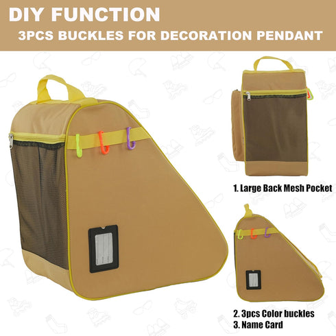 Skate Bag for Ice Skates, Inline Skates, Roller Skates, and Quad Skates for Kids and Adults