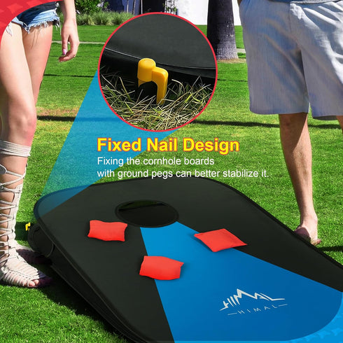 Himal Collapsible Portable Corn Hole Boards with 8 Bean Bags (3 x 2-feet)