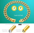 Gold Chain Dog Collar, Designer Cuban Link Chain Collar with Safety Design Buckle (19MM, 26")