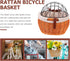 32X27X21Cm GANAZONO Rattan Woven Bike Basket Front Carrier with Pet Cage Liner, Natural Tone, Sturdy Bike Storage
