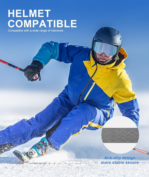 NSSIW Ski Goggles for Men, Women, and Youth, OTG Snowboard Goggles with UV Protection and Anti Fog