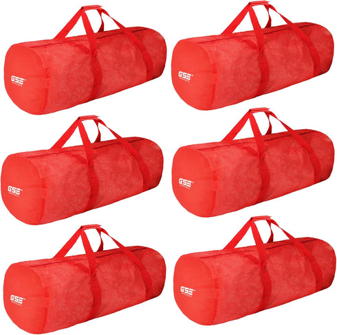 Red Heavy-Duty Large Mesh Sports Duffle Bag, Dry Bag, Diving Equipment Scuba