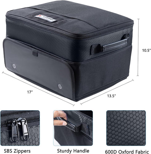Upgraded Golf Trunk Organizer with Separate Compartment for 2 Pair Shoes, Golf Car Locker