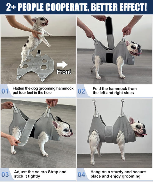 Hammock Hammock Kkiimatt Dog Grooming Harness, M-Large Dog for Nail Trim, Gray Dog Restraint for Nail Clipping,Dog