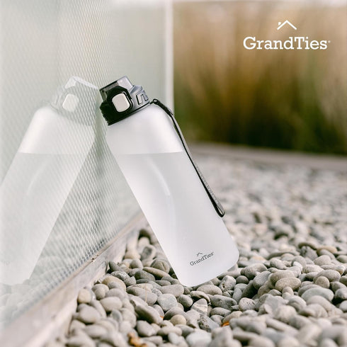 GRANDTIES Sports Tritan Plastic Water Bottle with Straw, Leakproof BPA Free, Dishwasher Safe for Gym and Outdoor