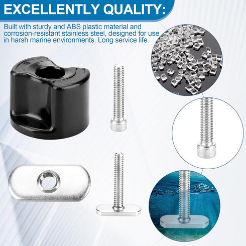Kayak Track/Rail Mount Accessories, Hardware Kit with Convertible Knobs, T Bolts, Track Nuts, and Screws
