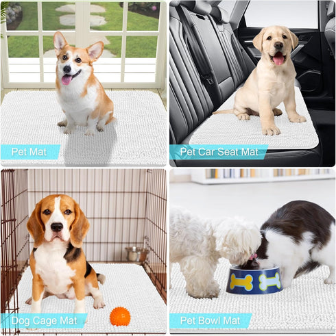 OLANLY Dog Door Mat for Muddy Paws - Absorbent Non-Slip Washable Indoor Entry Mat, 24x16