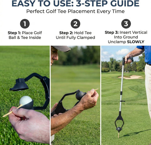 V2.0 Golf Ball Teeing Aid Device For Seniors | Golf Ball Dispenser Eliminates Bending | Motorless Golfing Dispenser