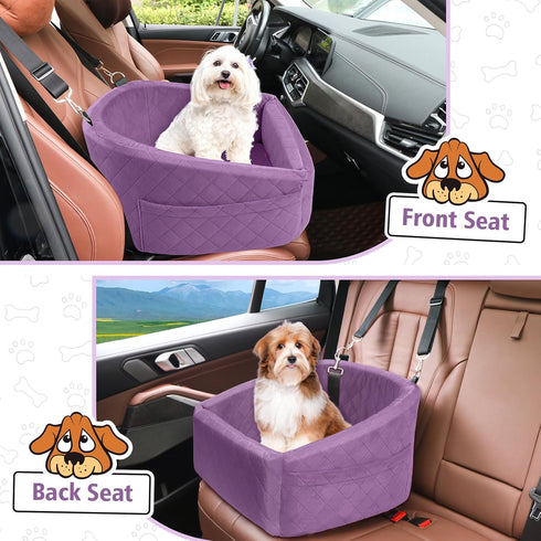 30lbs, NEEZUKAR Dog Car Seat for Small Medium Dogs,Detachable Washable Dog Booster Seat Under Pet Car Seats Travel Bed