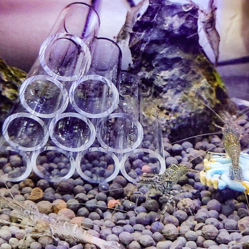 6-Tube Fish Shrimp Feeder Glass Breeding Tube, Aquarium Pipe Shelter Tube for Fish Tank Decorations