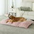 BFPETHOME Dog Beds for Large Dogs, Plush Cozy Crate Bed, Washable Anti-Slip Mats for Large Medium Dogs (42, Pink)