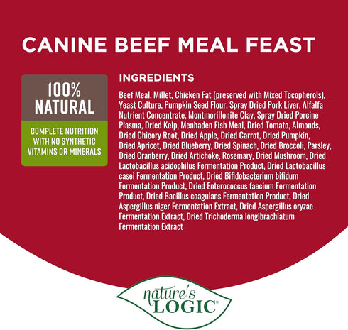 NATURE'S LOGIC Dog Food Canine Meal Feast, Beef