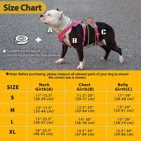 Escape Proof Dog Harness, Reflective with Handle, Breathable Adjustable Vest for Large Dogs Walking and Training