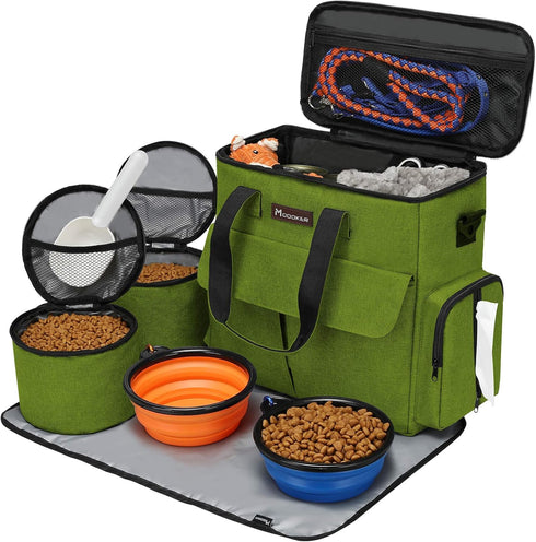 Set 2 2 1 Modoker Dog Travel Bag, Weekend Pet Travel for Dog and Cat, Airline Approved Tote Organizer
