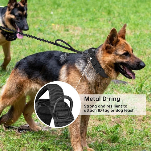 Tactical Dog Collar with Handle, Adjustable Nylon Training Collar with Heavy Duty Metal Buckle for Medium Large Dogs