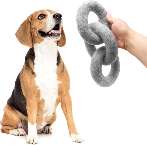 Glaciart Felted Wool Dog Chew Rings - Durable Puppy Chew Toys for Teething and Cleaning