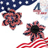 Lionheart Glory Adjustable American Flag Dog Collar, Heavy Duty Patriotic Flower Collar for Small Dogs