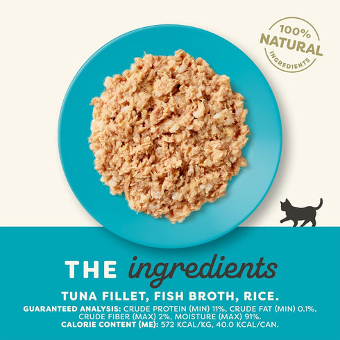 Applaws Natural Wet Cat Food, 6 Count Limited Ingredient Canned Kitten Food, Tuna Fillet Broth, 2.47oz Cans