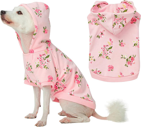 Blueberry Pet Daisy Flower Pullover Dog Sweatshirt, Baby Pink, Back Length 12", Pack of 1