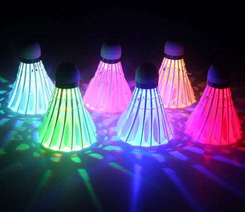 Inngree LED Badminton Birdies, LED Colourful Shuttlecock Dark Night Goose Feather Glow Birdies Lighting Outdoor Indoor
