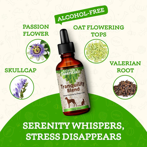 Animal Essentials Tranquility Blend for Dogs & Cats, Calming Supplement, 1 Fl Oz