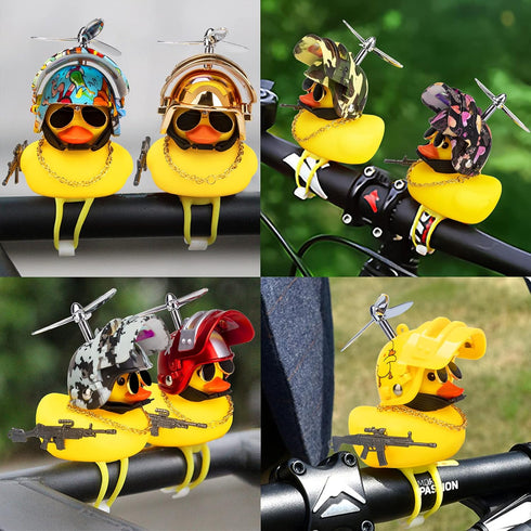 wonuu Rubber Duck Car Ornaments, Squeeze Duck Dashboard Decorations for Cycling and Motorcycle Accessories