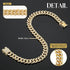 Tallew Dog Chain Diamond Cuban Collar, Walking Metal Chain with Secure Buckle, Jewelry Accessories for Small Medium