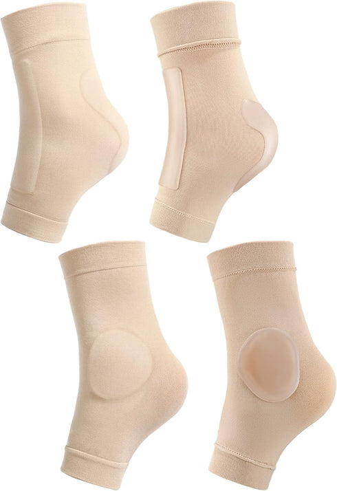 Geyoga 2 Pairs Ice Skating Socks for Women, Tendon Heel Ankle Protector Padded Guards Ankle Sleeve Pad
