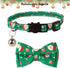 ADOGGYGO Christmas Cat Collar Breakaway with Bowtie Bell - 2 Pack Santa Snowflake Xmas Kitten Collar with Removable