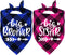STMK Big Brother Big Sister Dog Bandana, Pregnancy Announcement Plaid Gender Reveal Photo Prop for Dogs