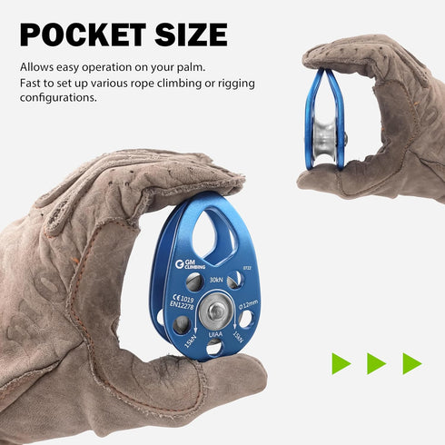 GM CLIMBING Micro Pulley, Swing Cheek, 30kN, CE UIAA Certified