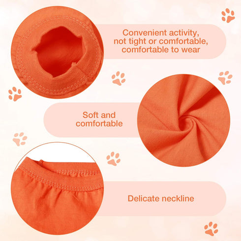8 Pcs Dog Shirts, Soft Cotton T-Shirt for Summer Fall Winter, Breathable Pet Clothes for Most Cats (S)