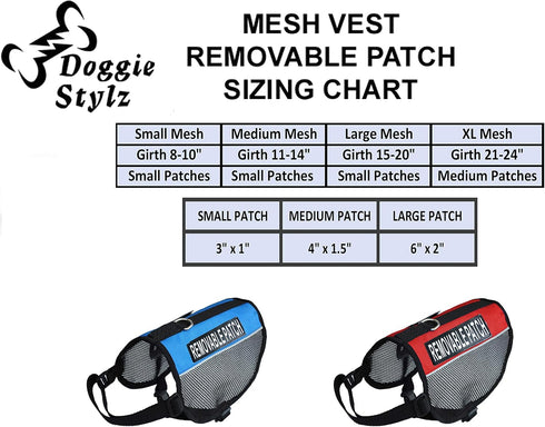 Doggie Stylz Set of 2 Reflective Blind Dog Removable Patches, Durable and Interchangeable for Harnesses & Vests.