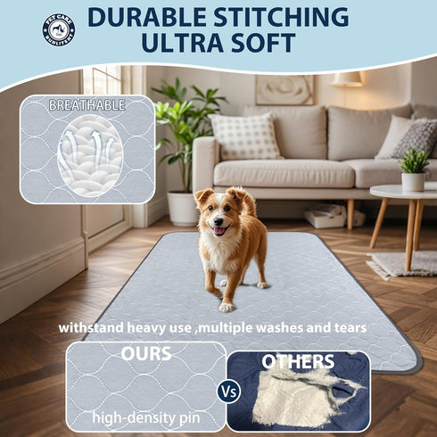 48x65 3 Pack, Washable Pee Pads for Dogs, Reusable Puppy Pads with Fast Absorbent, Waterproof Reusable Pee Pads