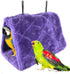 Winter Warm Purple Bird Nest House Shed Hut, Plush Fluffy Hanging Hammock for Hamster Parrot Macaw Budgies (M)