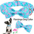 ARING PET Flamingo Dog Collar - Cotton Adjustable Summer Bowtie Collar with Metal Buckle