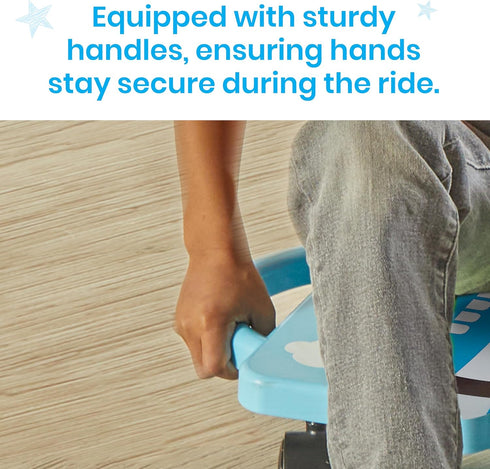 hand2mind Blue Plane Glider Scooter Board, Floor Scooter Board, Gross Motor Toys, Kids Exercise & Physical Education