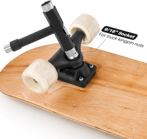 Skate Wrench Tools, Multifunctional All-in-One Skateboard Wrench, 2-in-1 Portable T-Type and L-Type Screwdriver